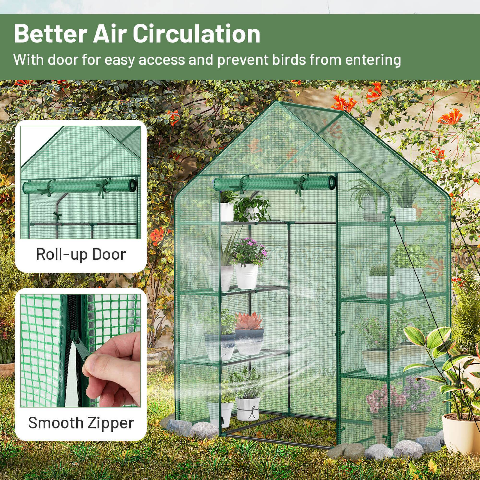 Better Air Circulation  
With door for easy access and prevent birds from entering  

Roll-up Door  
Smooth Zipper