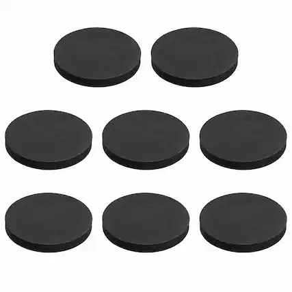 Front. Unique Bargains - Single Sided Speaker Isolation Pads 65x8mm Round EVA Acoustic Foam Anti-Vibration Feet for Speaker Subwoofer, 8pcs - Black.