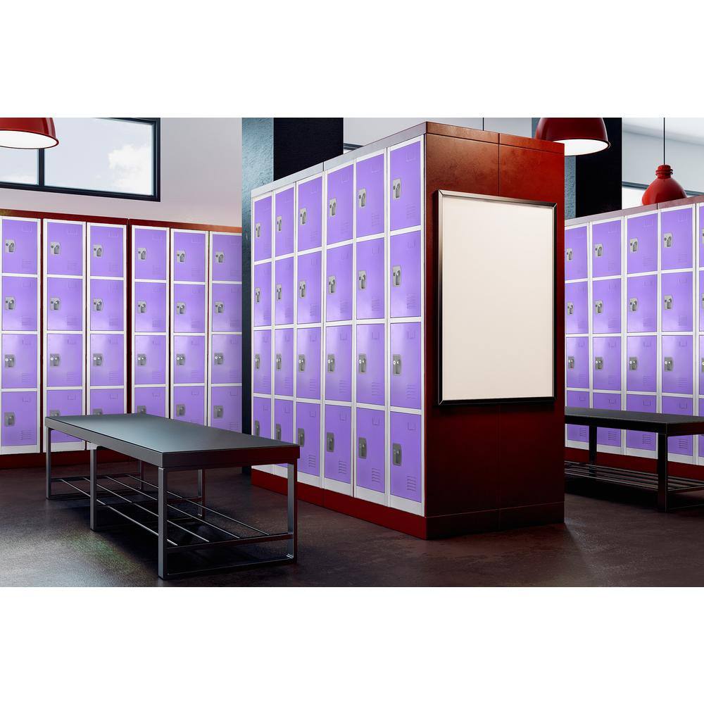 Alt View 1. AdirOffice - Storage Locker 629-Series 72" H 4-Tier Steel Key Lock 4-Shelf Locker with Key Lock - Purple.