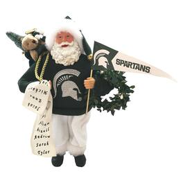 Santa's Workshop - Michigan State Spartans 12" Proud Santa - Green