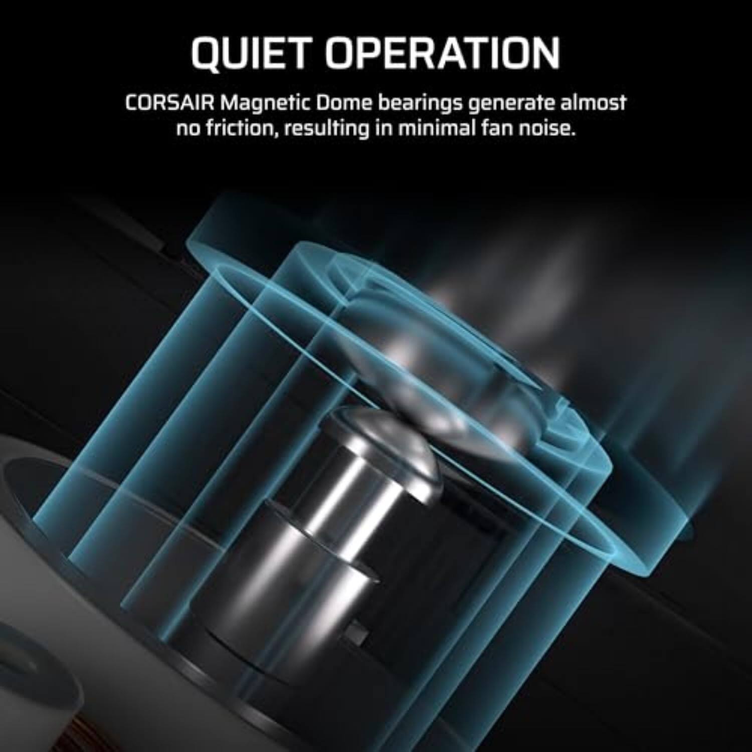 QUIET OPERATION  
CORSAIR Magnetic Dome bearings generate almost no friction, resulting in minimal fan noise.