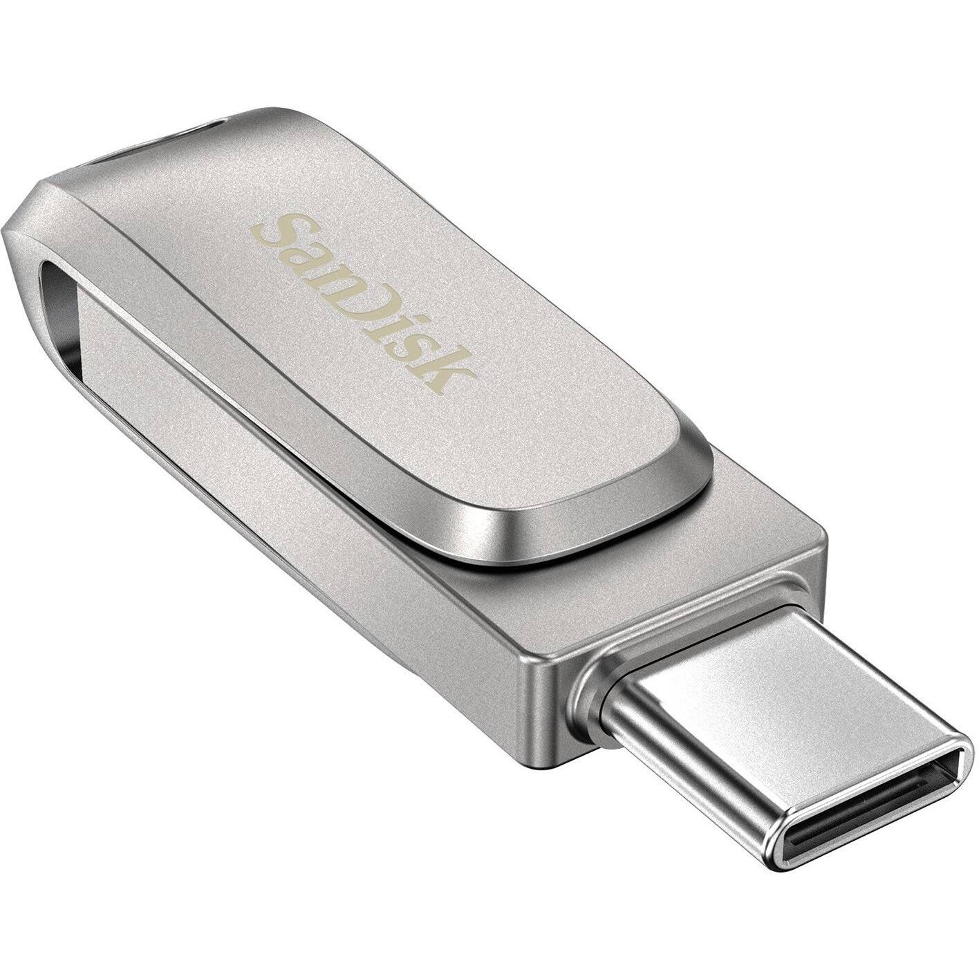 Alt View 3. SANDISK - USB Type-C  Flash Drive - 128G - Stainless Steel.