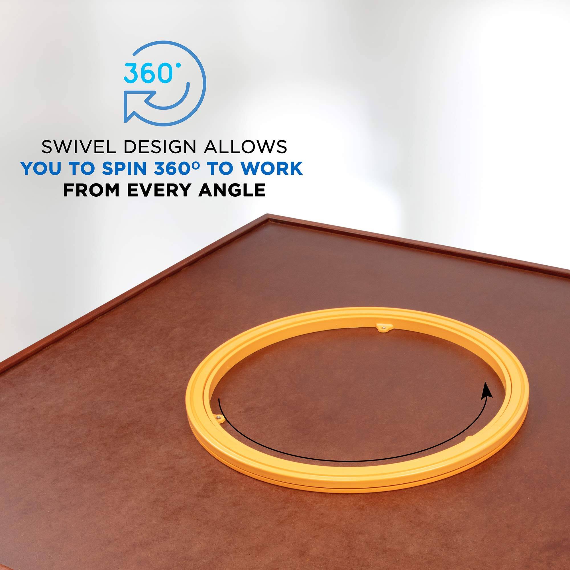 360° SWIVEL DESIGN ALLOWS YOU TO SPIN 360° TO WORK FROM EVERY ANGLE