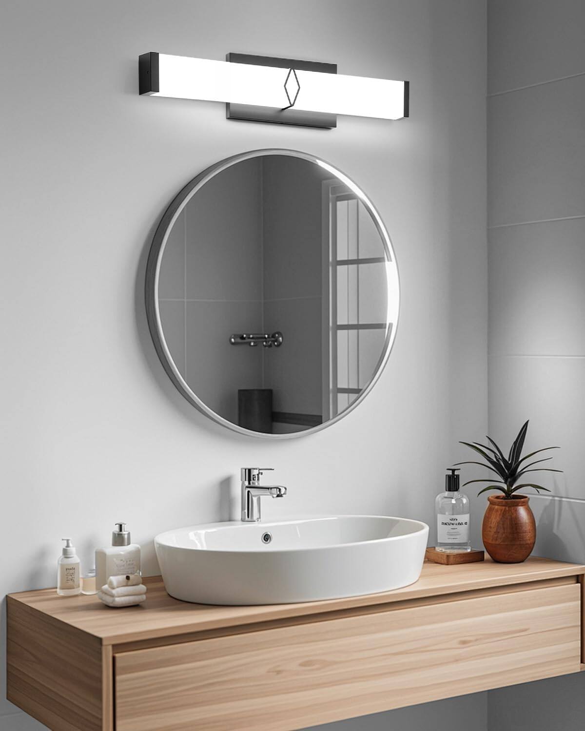 Alt View 2. HM 1810 - Bathroom Light Fixtures Over Mirror nch Modern Vanity Lights For w m Dimmable Led Bar Lighting k Cool Etl C - Black Black-16IN-5700K.