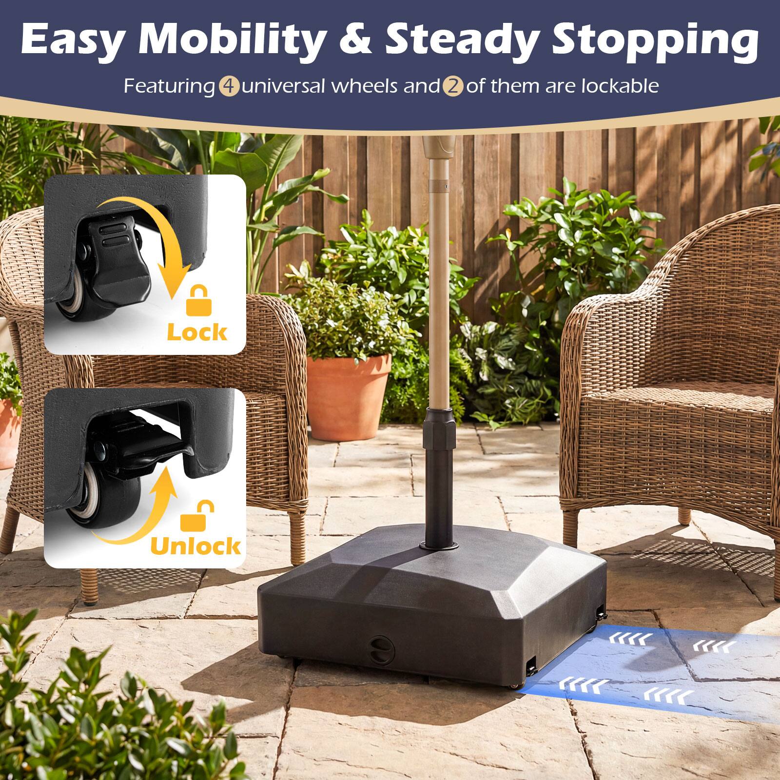 Easy Mobility & Steady Stopping  
Featuring 4 universal wheels and 2 of them are lockable  

Lock  
Unlock