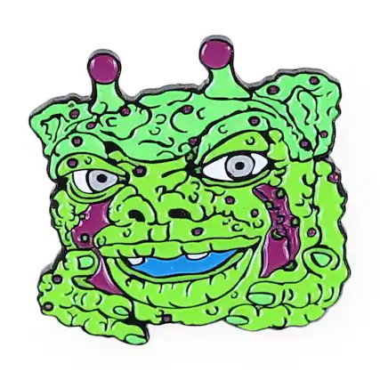 Front. TriAction Toys - Boglins Alien Dwizork Enamel Collector Pin - Green.