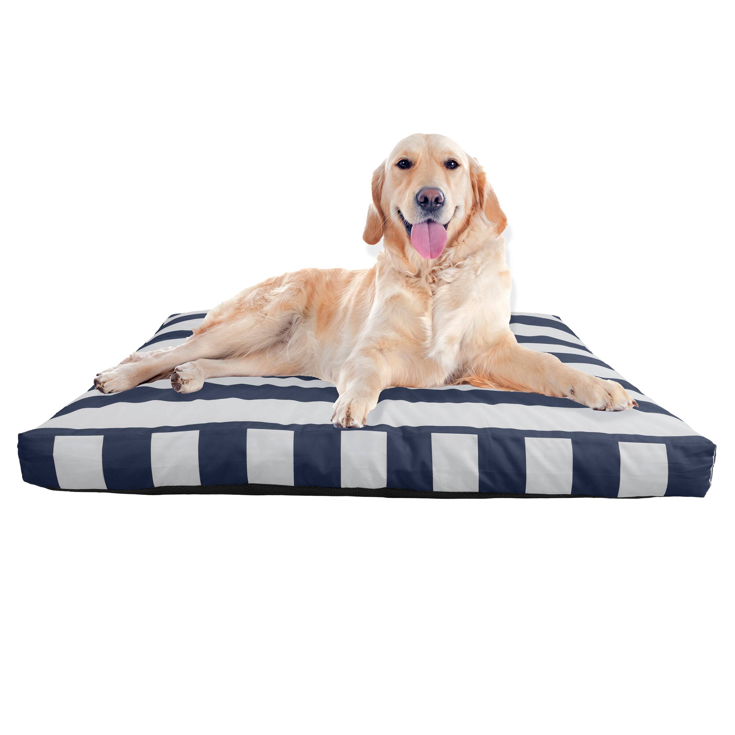 Alt View 1. PetMaker - 44in Water-Resistant Dog Bed - Navy Blue and White Stripes.