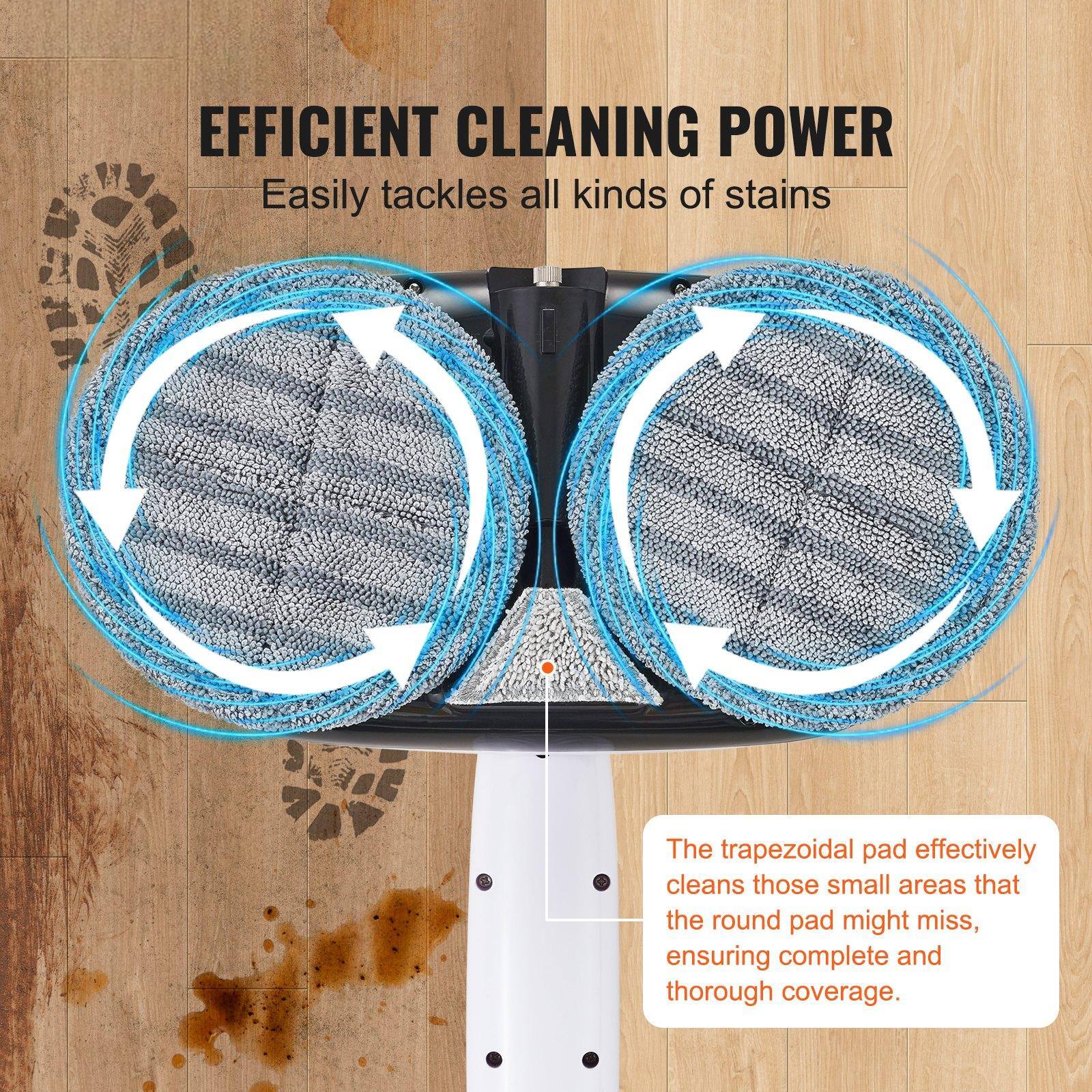 EFFICIENT CLEANING POWER  
Easily tackles all kinds of stains  

The trapezoidal pad effectively cleans those small areas that the round pad might miss, ensuring complete and thorough coverage.