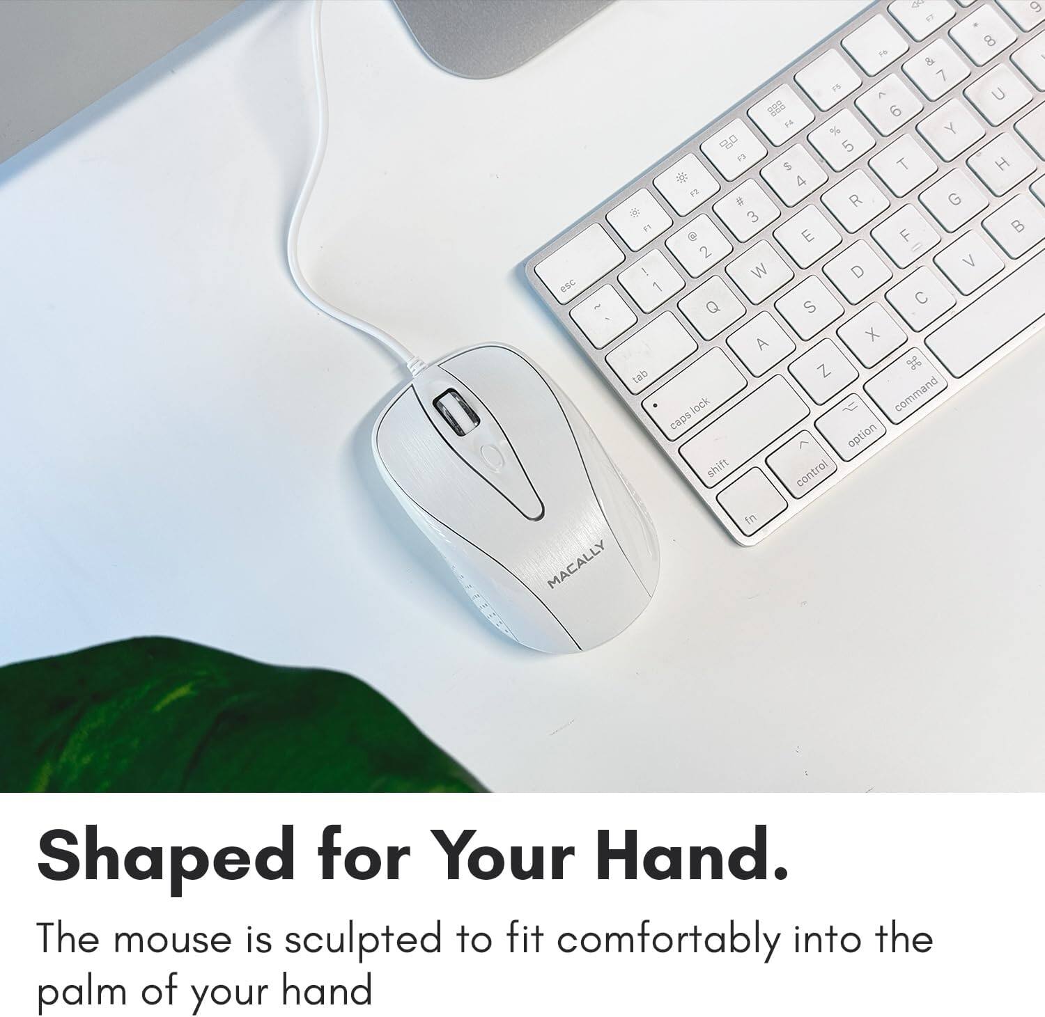 Shaped for Your Hand.

The mouse is sculpted to fit comfortably into the palm of your hand.