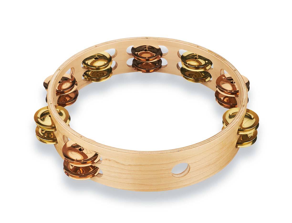 Angle. Latin Percussion - Pro 10 Double Row Tamb-Brass/Bronze.