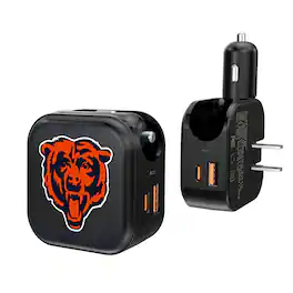 Keyscaper - Chicago Bears 2-in-1 USB A/C Charger - Black