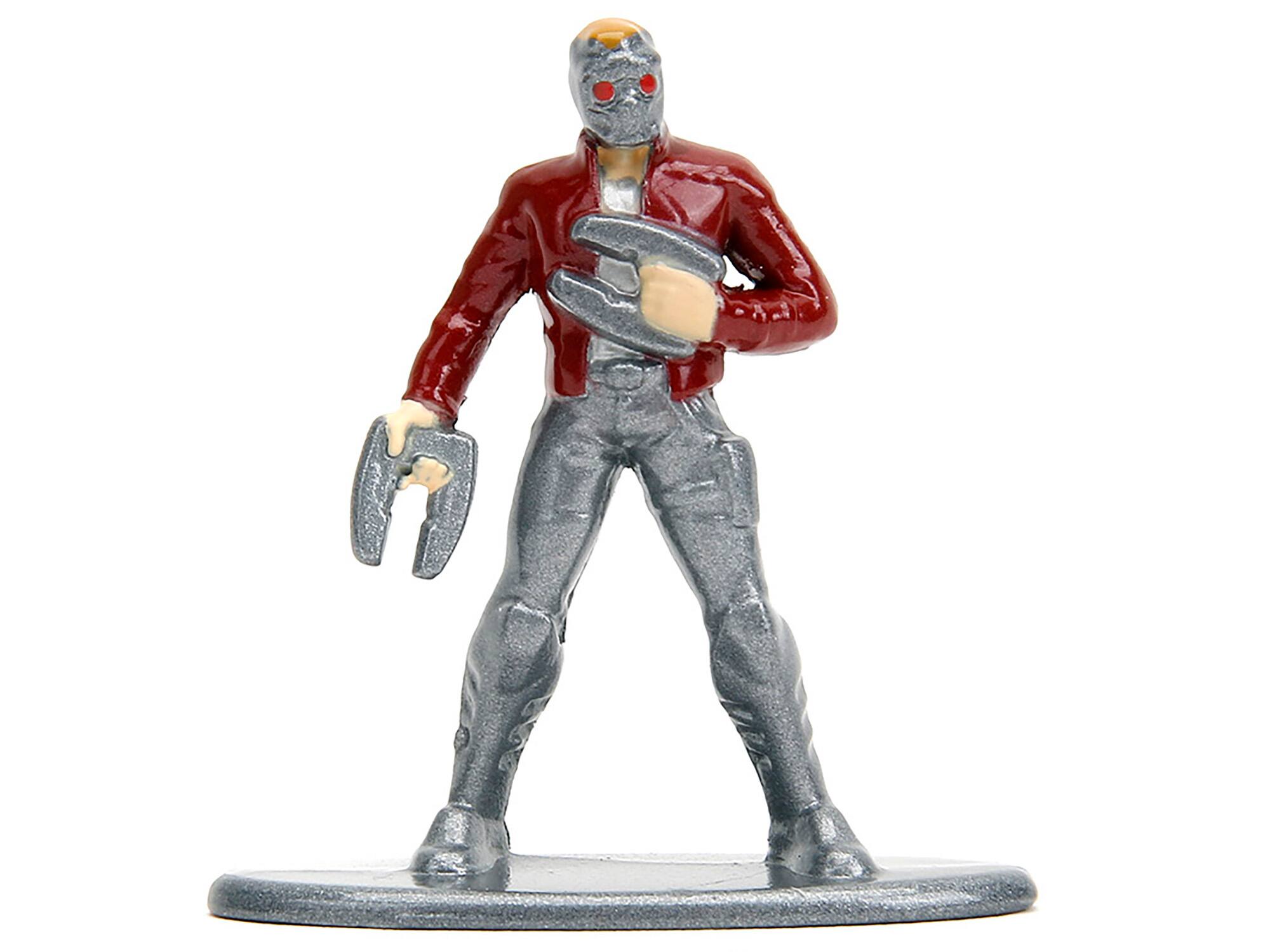 Alt View 7. Jada - 1969 Ford Mustang Silver Met. and Dark Red and Star Lord Figure "Marvel Guardians of the Galaxy" 1/32 Model Car by Jada.