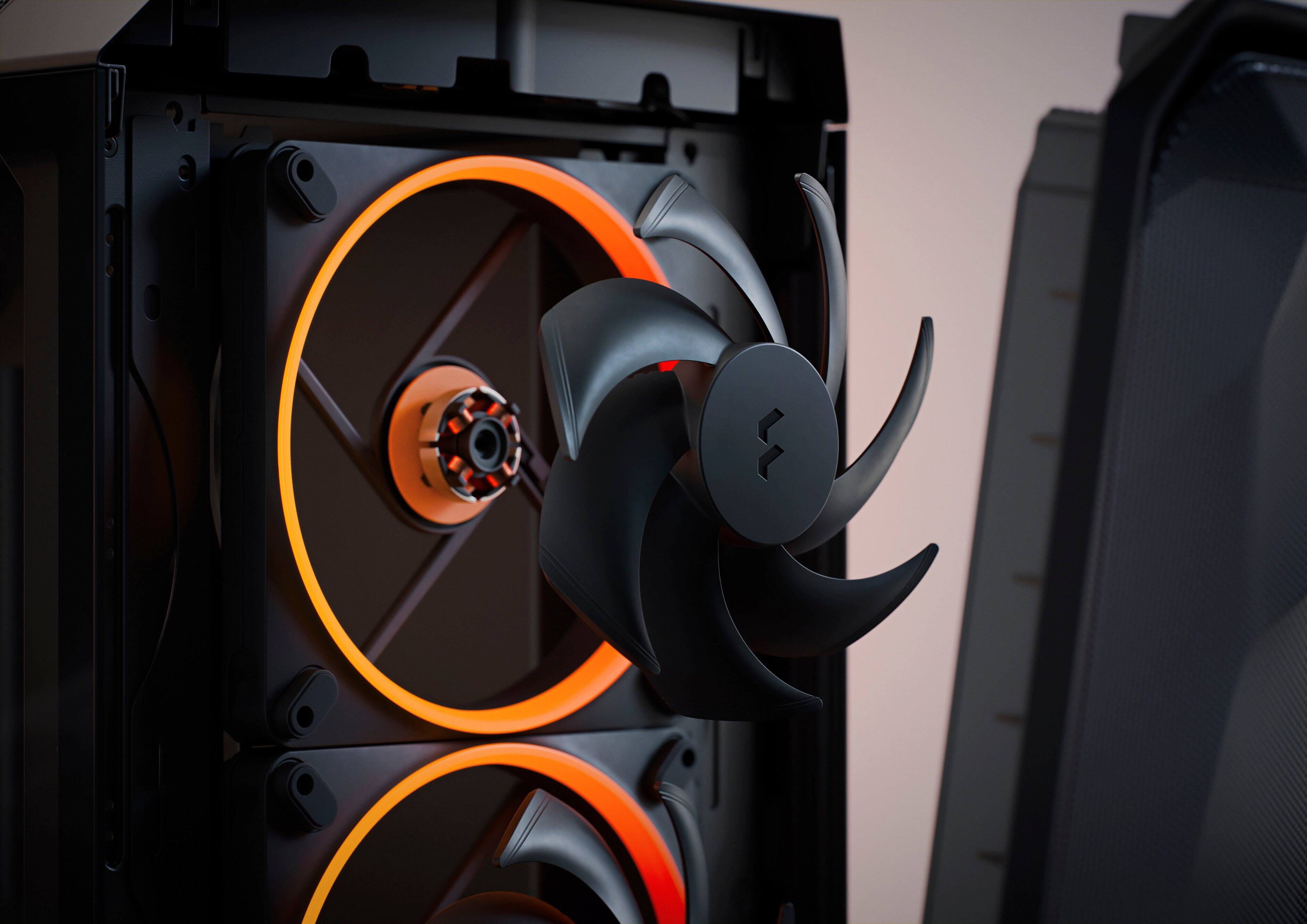 Alt View 16. Fractal Design - Meshify 3 XL RGB E-ATX Black Chassis with Light Tinted TG Side Panel Full Tower PC Case - Black.