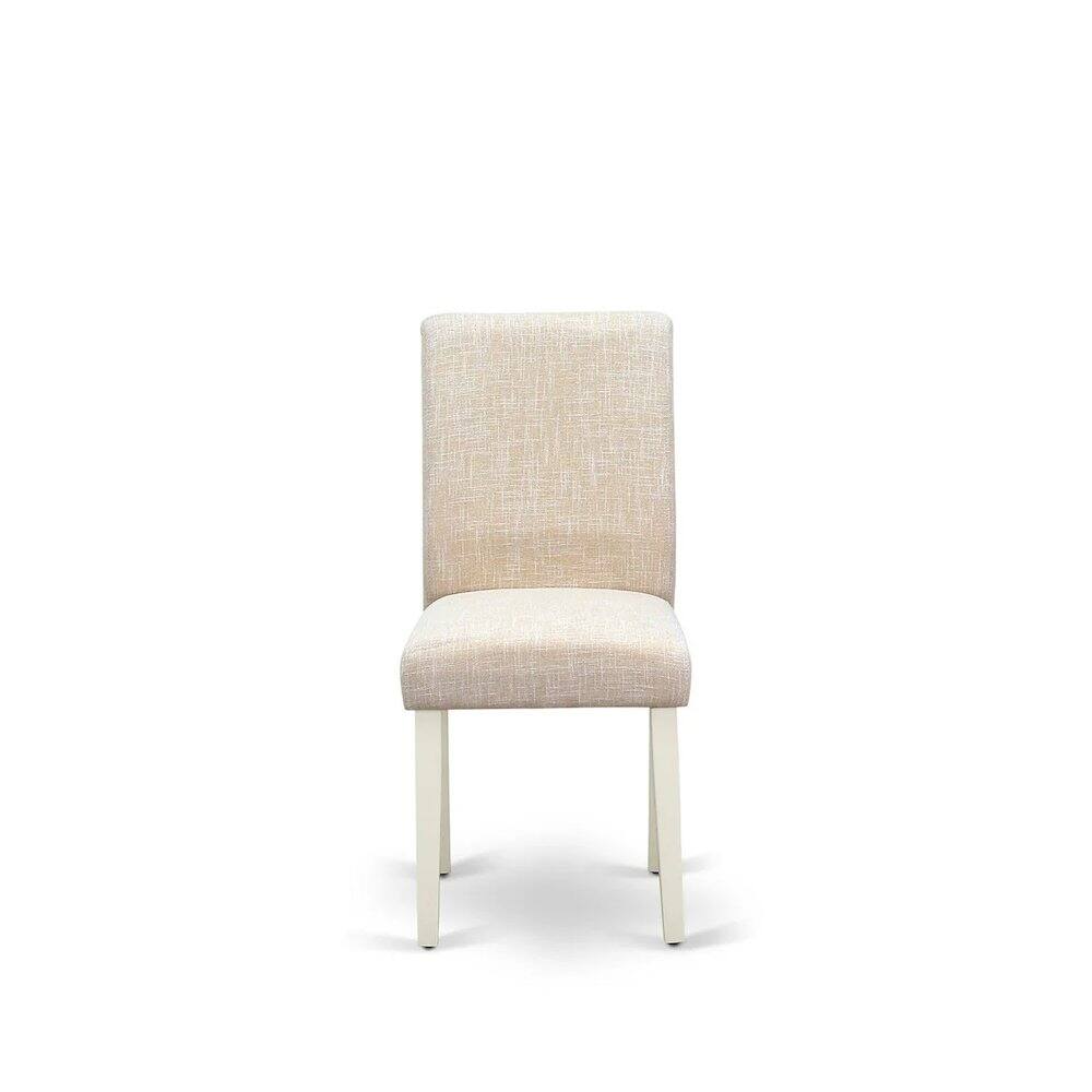 Alt View 1. East West Furniture - Dining Room Set Linen White - Brown.