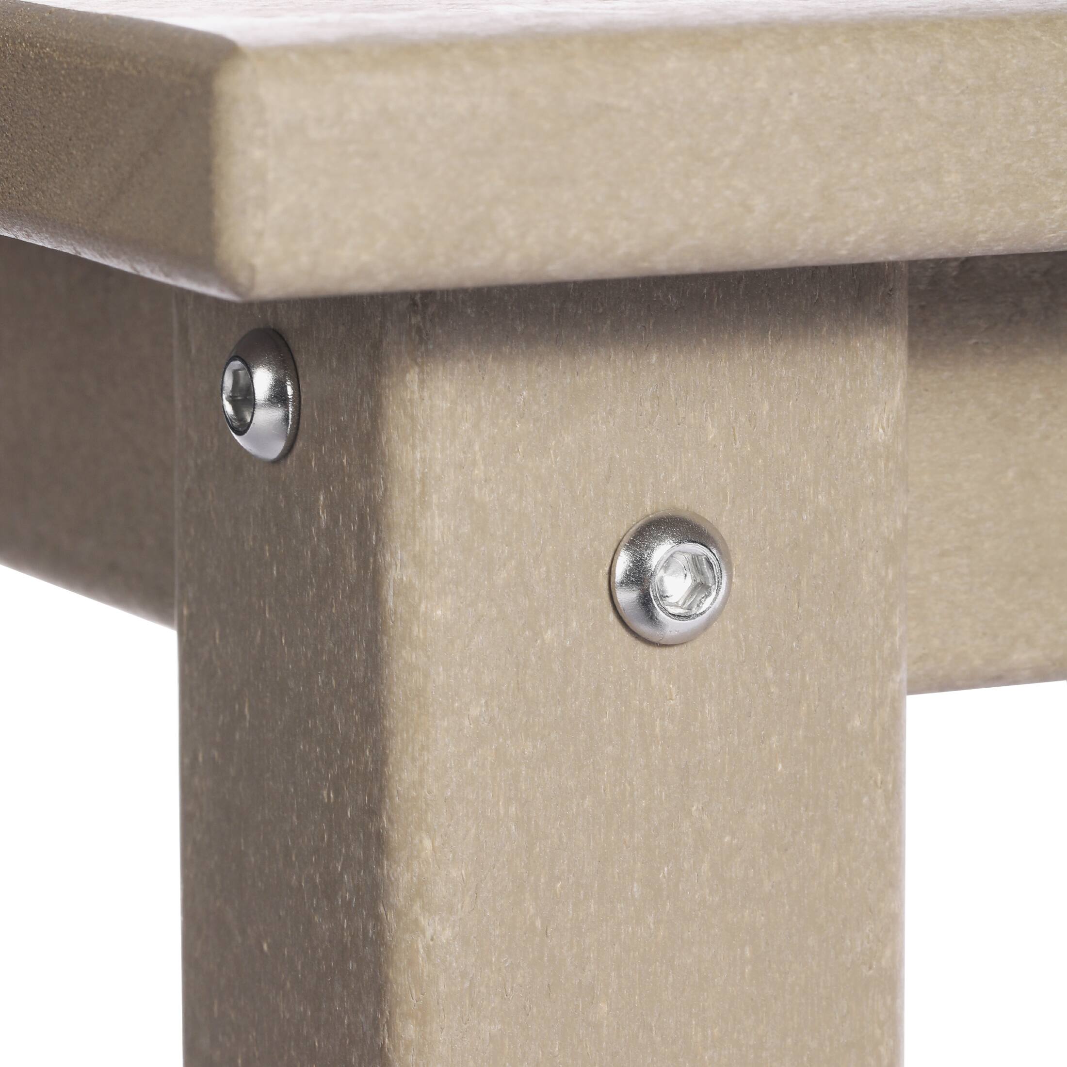 Alt View 6. WestinTrends - WestinTrends Malibu Low Outdoor HDPE Square Patio Coffee Table - Weathered Wood.