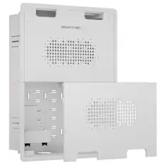 Front. Mount-It! - Large In-Wall Media Box for TVs – Recessed Cable & Device Storage, Wi-Fi Transparent, White - White.