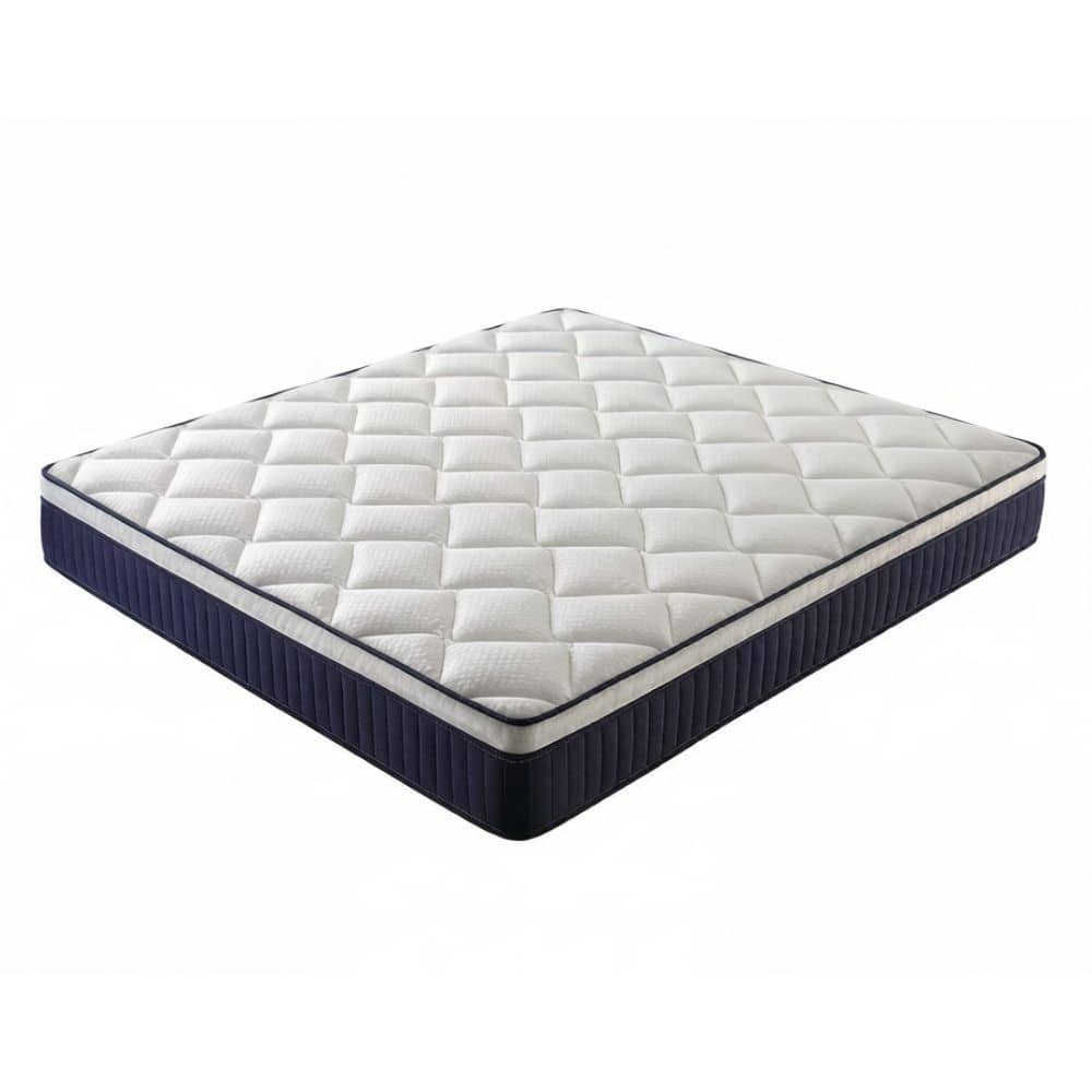 GOODSILO - 10 Inch Full Size Medium Firm Hybrid Mattress with Pocket Springs and Memory Foam - Blue+Brown+Wite