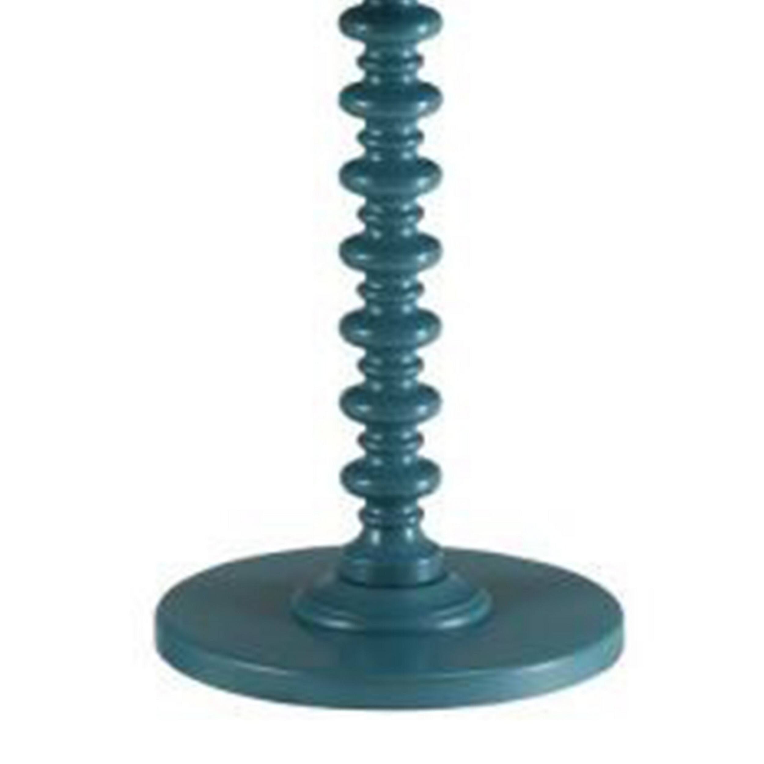Alt View 3. Manhattan Lane - Astonishing Side Table With Round Top - Teal Blue.