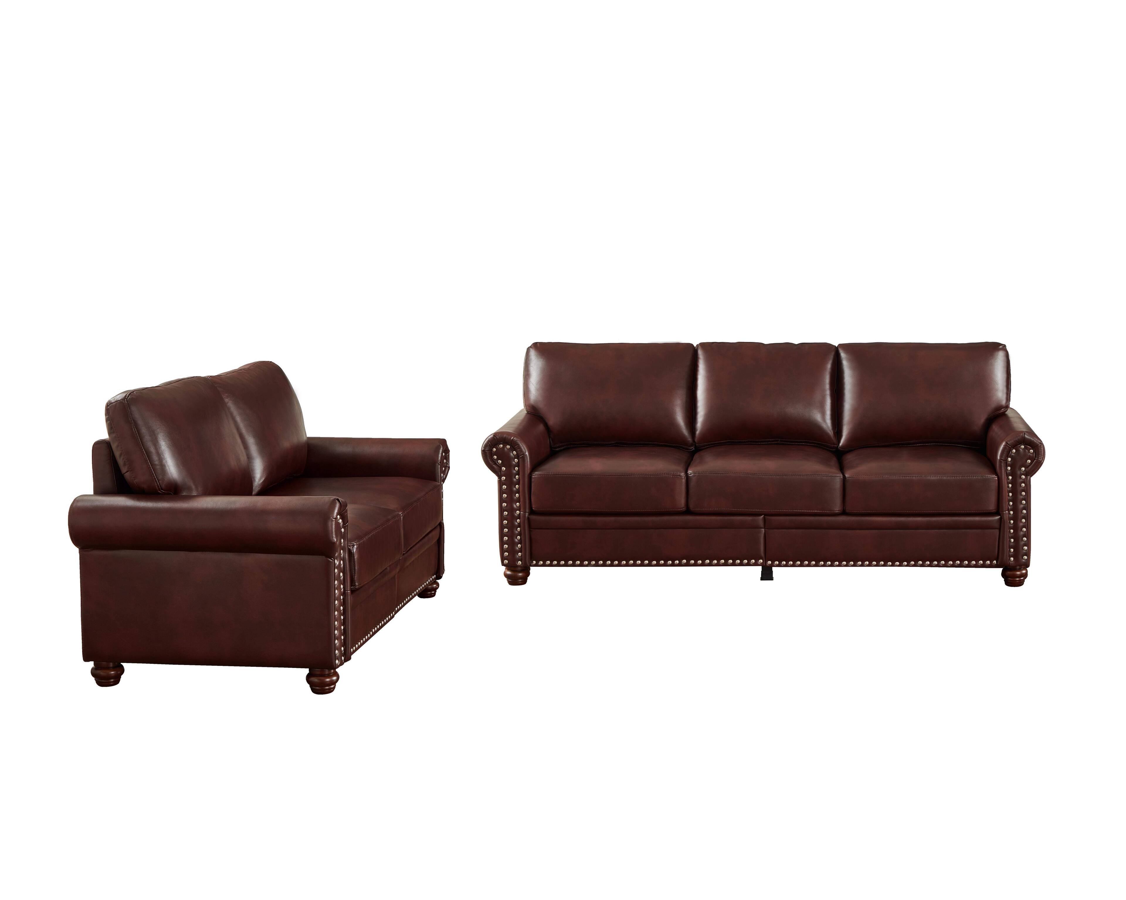 Left. Roomtec - Living Room Sofa with Storage Sofa 23 Sectional Burgundy Faux Leather - Burgundy.