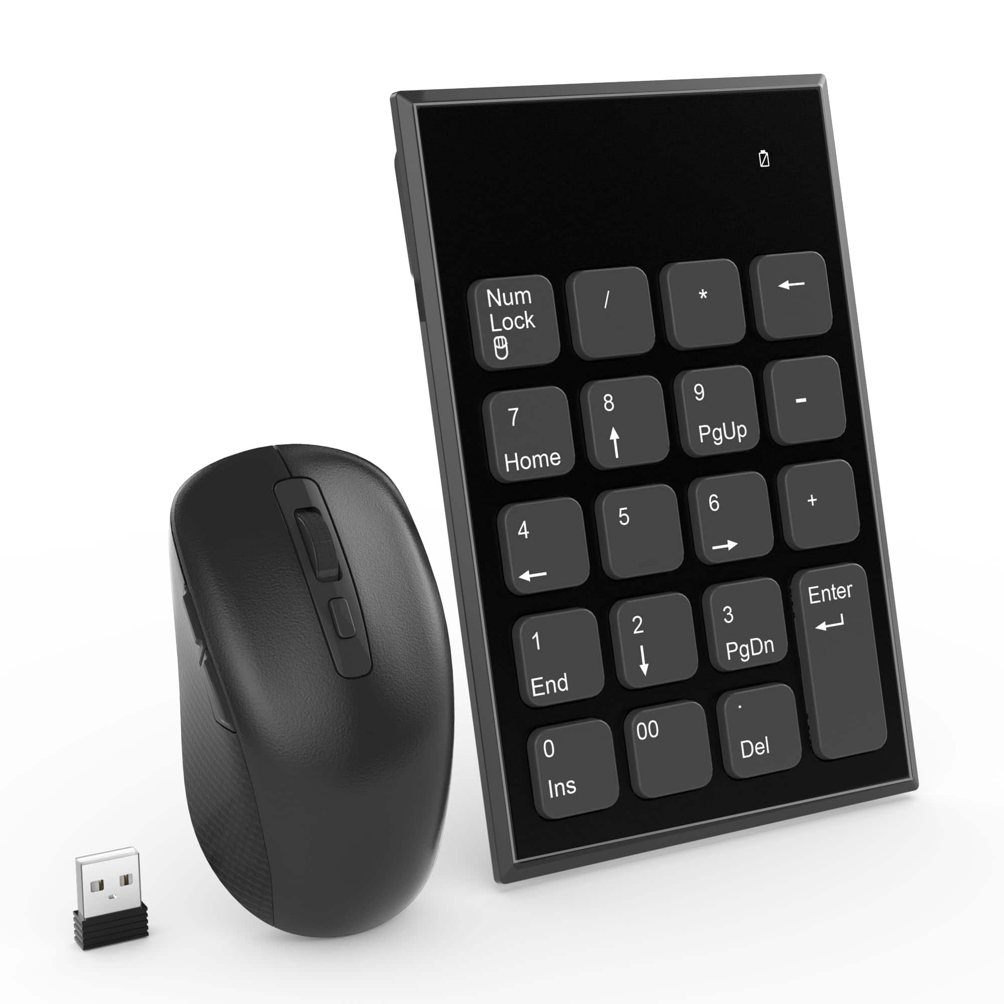 Cozy Serene - Wireless Number Pad And Mouse 19 Keys Portable Ultra Slim hz 10 Key Usb Keypad 3 Adjustable Dpi Silent Set For Laptop - Default