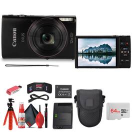 Canon - PowerShot IXUS 285 HS A Digital Camera (Black) + Case + More