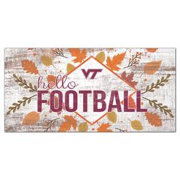 Fan Creations - Virginia Tech Hokies 6'' x 12'' Hello Football Wall Art - White