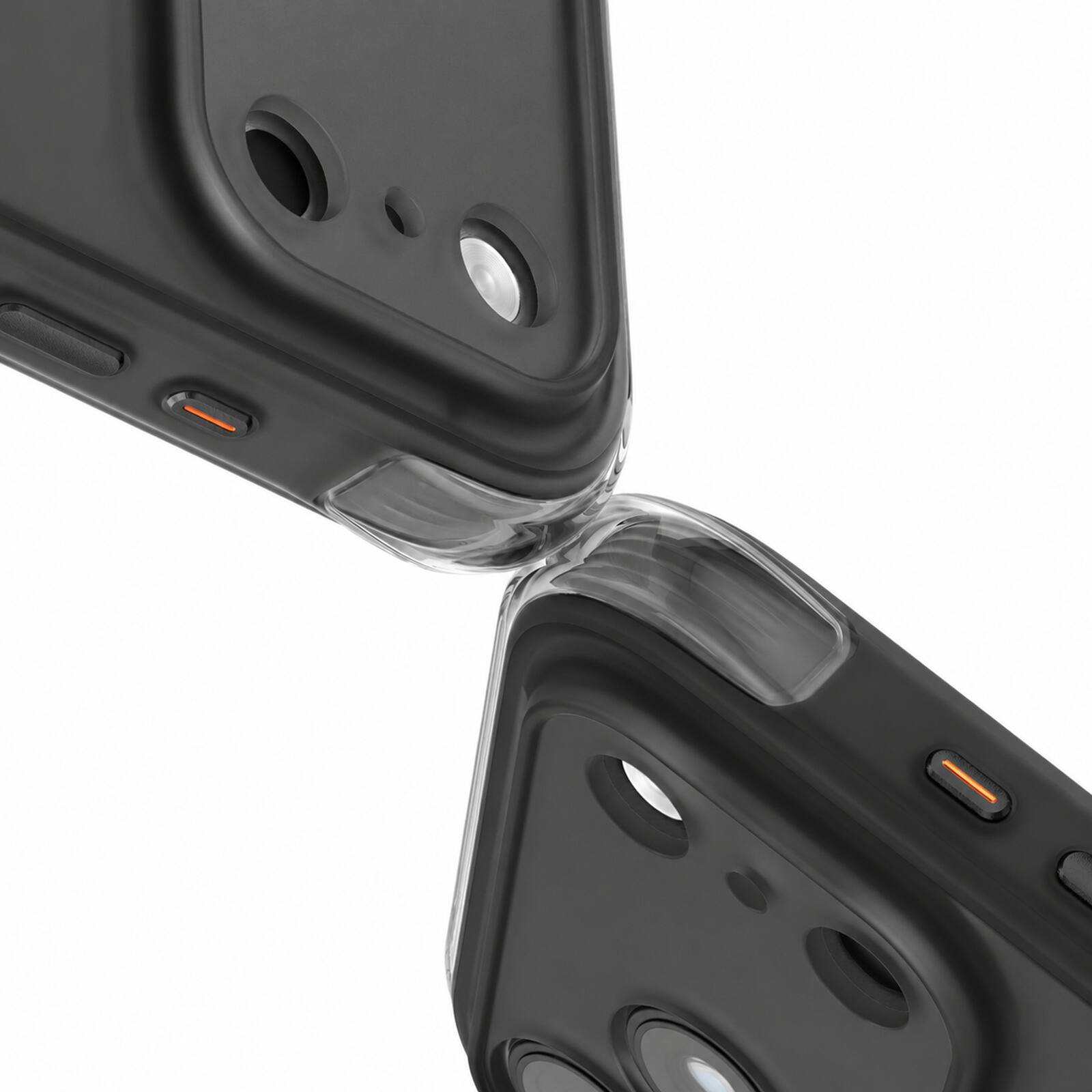 Back. Dteck - Shockproof Frosted Phone Case for Apple iPhone 17 Pro Max with 360 Ring Stand, Magnetic Protective Cover Camera Defense - Black.