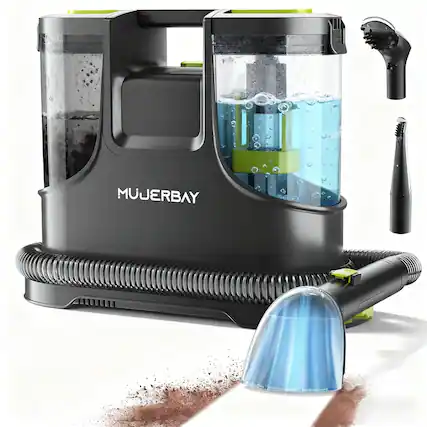 Front. Mujerbay - Upholstery Carpet Cleaner, MUJERBAY® 15Kpa Portable Spot and Stain Cleaner, Green - Green.