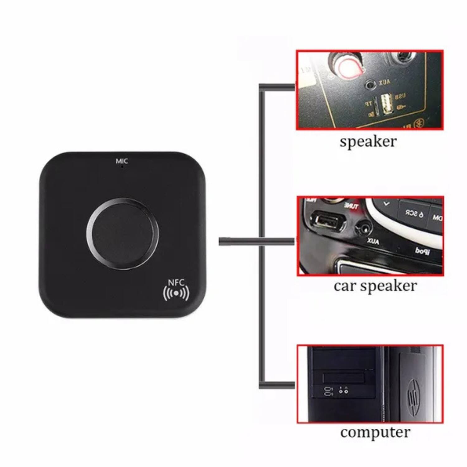 AUX USB TF MIC speaker HALPT TUNE SCR 6 DM XUA iPod NFC car speaker computer