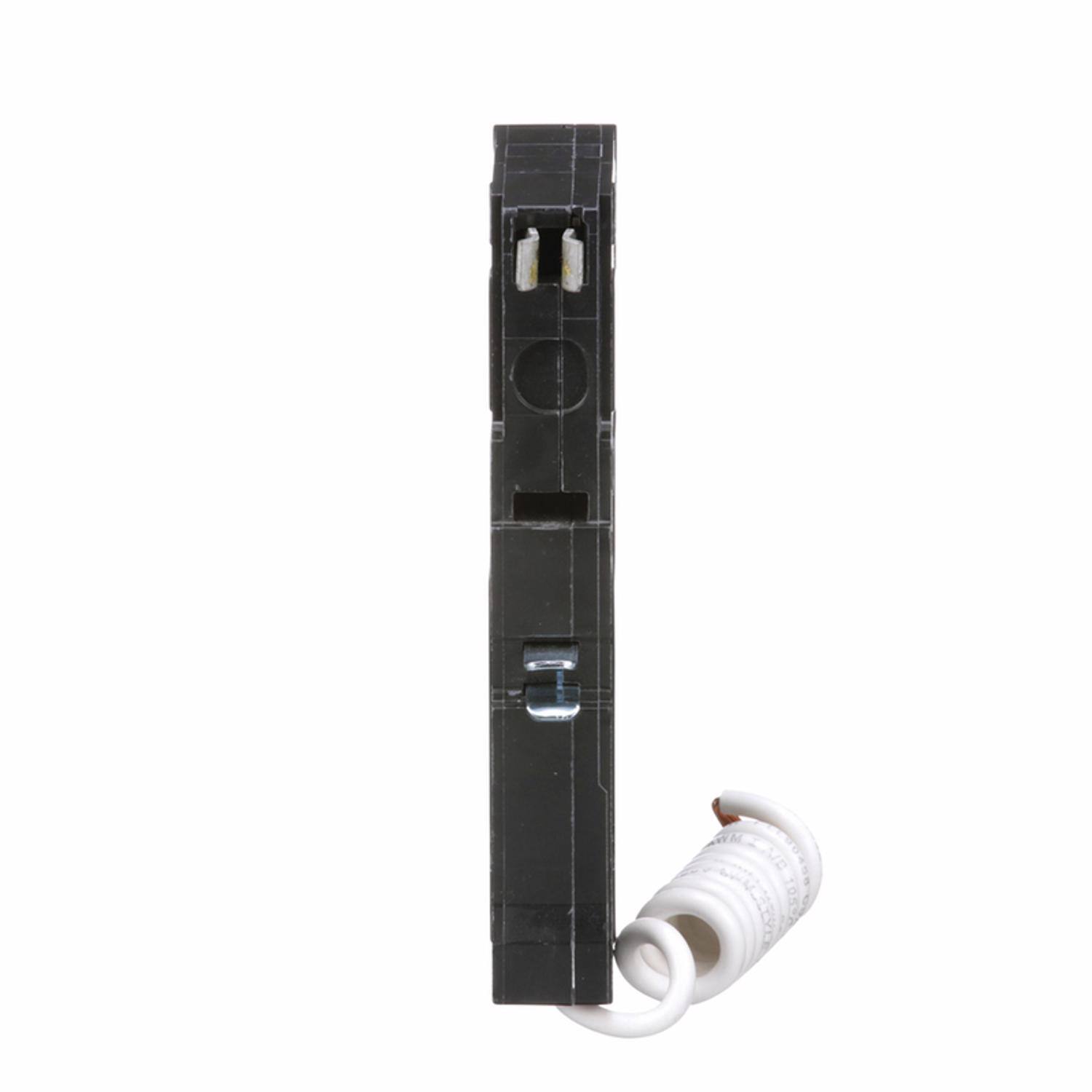 Left. Schneider Electric - Square D QO 20 amps Arc Fault/Ground Fault Single Pole Circuit Breaker.