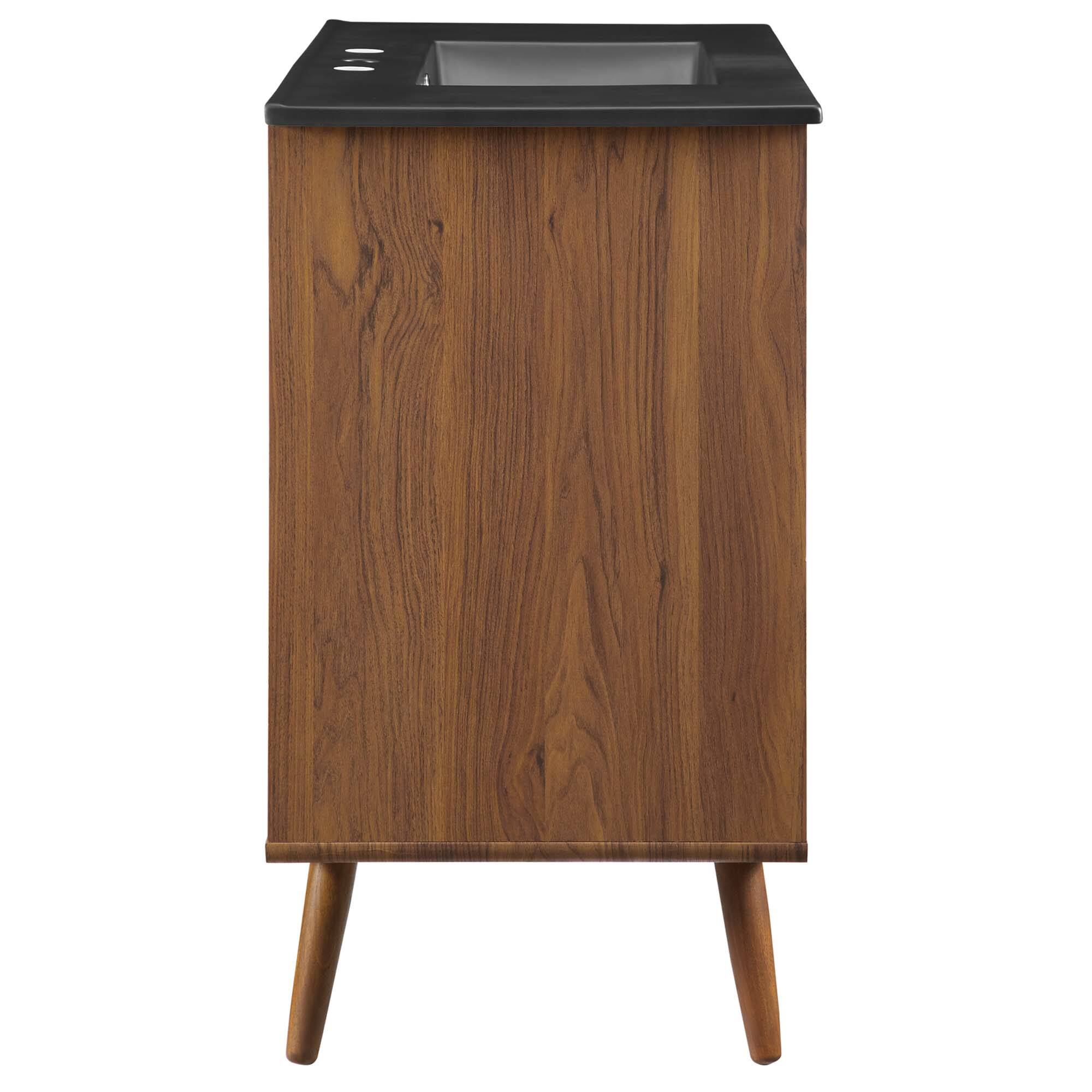 Back. Modway - Transmit Bathroom Vanity Basin Included - Walnut Black.