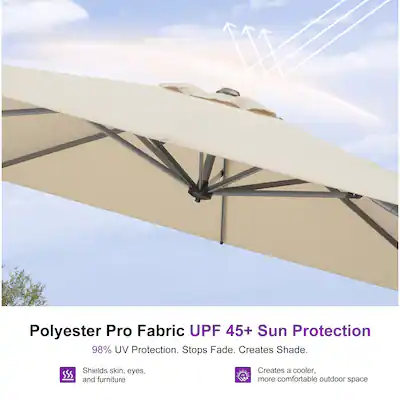 8 ft. square aluminum cantilever offset outdoor patio umbrella Tangkula 8x8 FT with Base Included, Umbrella with 360 Degree Rotation, Crank Handle, Sandbags, Ribs for Pool Deck Garden Backyard : Patio, Lawn & Garden This is more than an umbrella PURPLE LEAF 8 ft. Square
