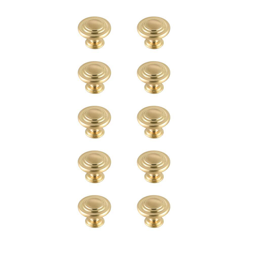 Alt View 2. Elegant Decor - Minu 1.3" Diameter Brushed Gold Mushroom Knob Multipack (Set of 10) - Brushed Gold.
