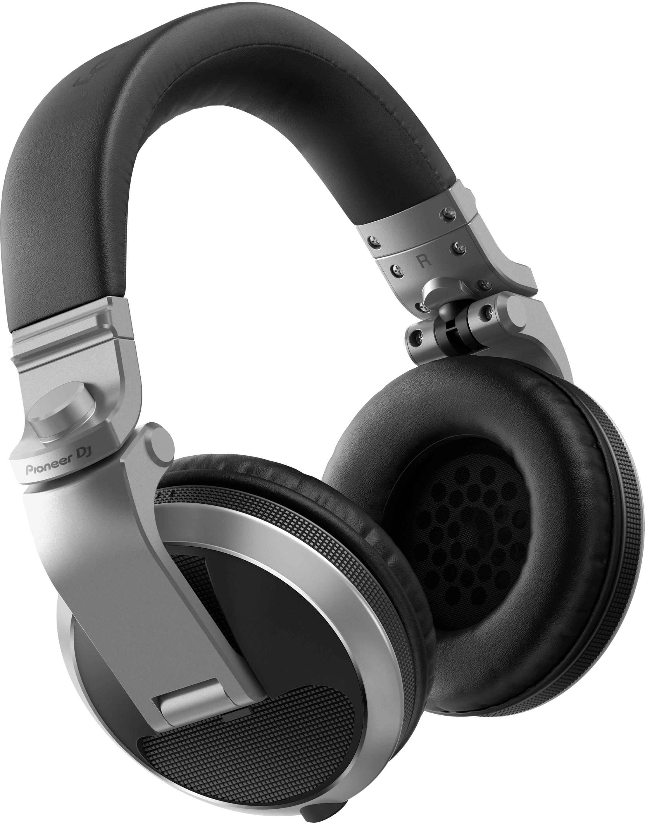 Angle. Pioneer DJ - Over-Ear DJ Headphones, Includes Short Coiled Cable - Silver.