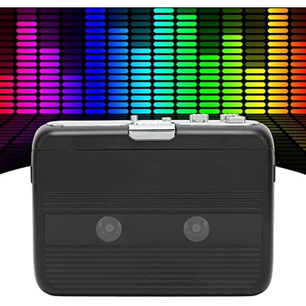 Front. THIRSTY TURTLE - Portable Cassette Player with Auto-Reverse, Bluetooth 5.0, FM Radio, 3.5mm Jack, and Dual Power for Tape Playback and St.