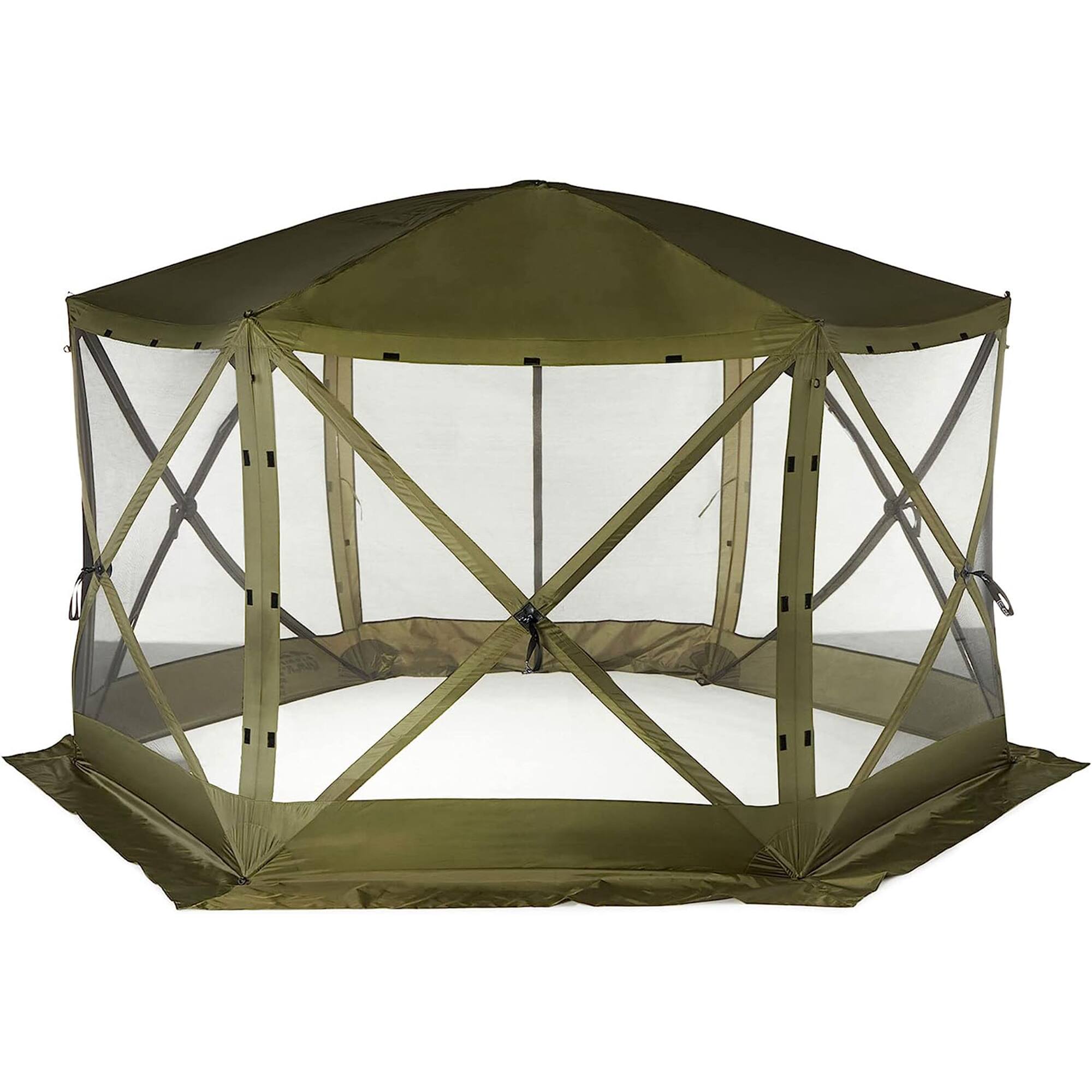 Alt View 7. Clam - Clam Quick-Set Pavilion 12.5 x 12.5 Foot Portable Outdoor Canopy Shelter, Green - Green.