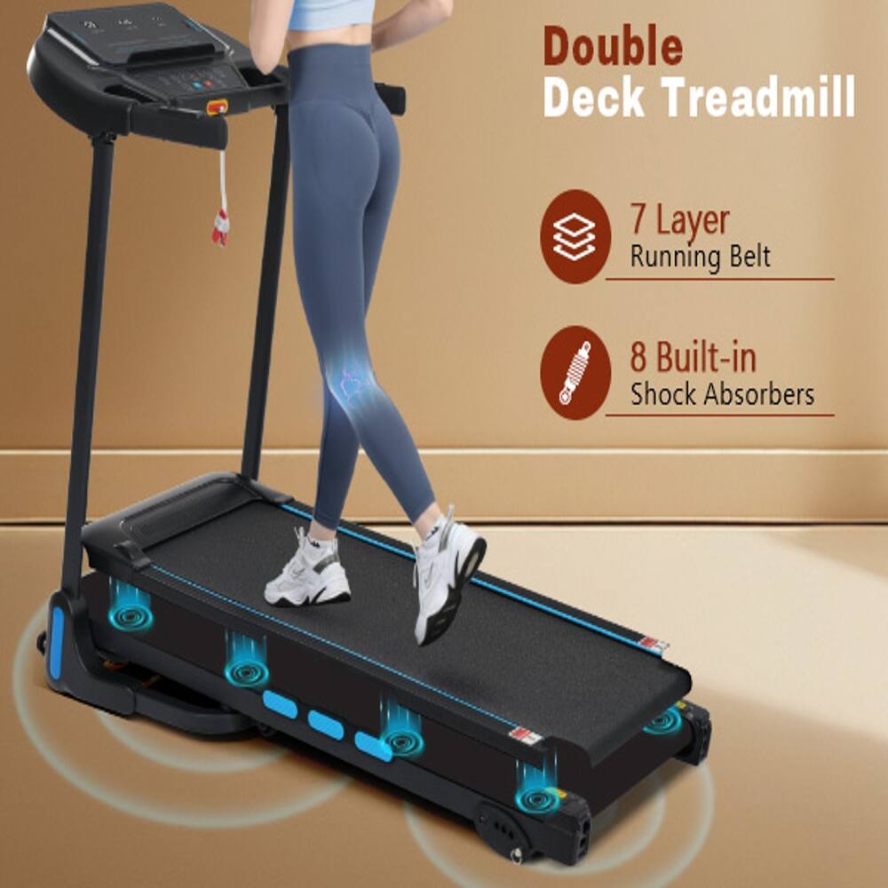 Double Deck Treadmill  
7 Layer Running Belt  
8 Built-in Shock Absorbers