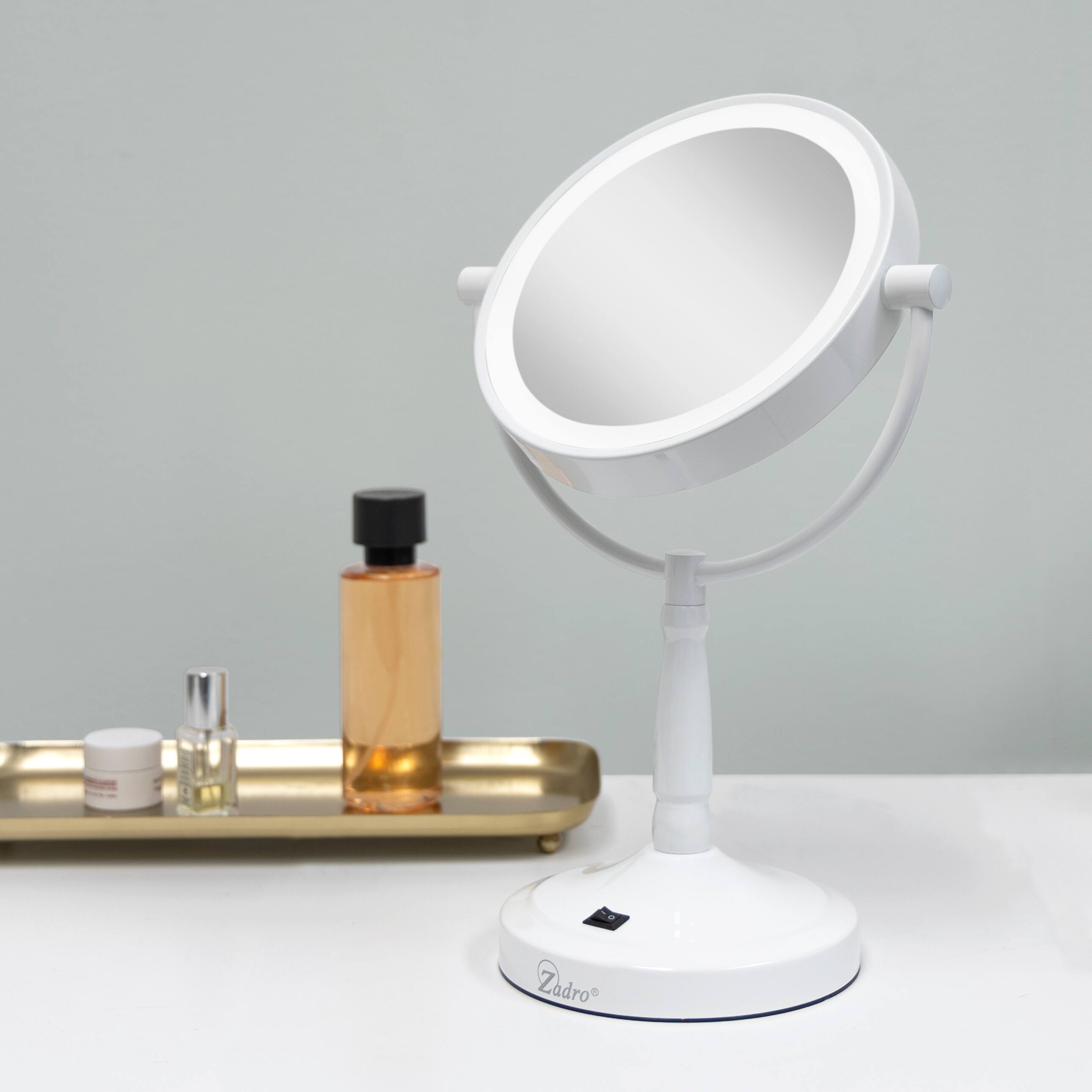 Alt View 2. Zadro - Cordless LED Lighted Makeup Mirror with 10X/1X Magnifications for Flawless Beauty - White.