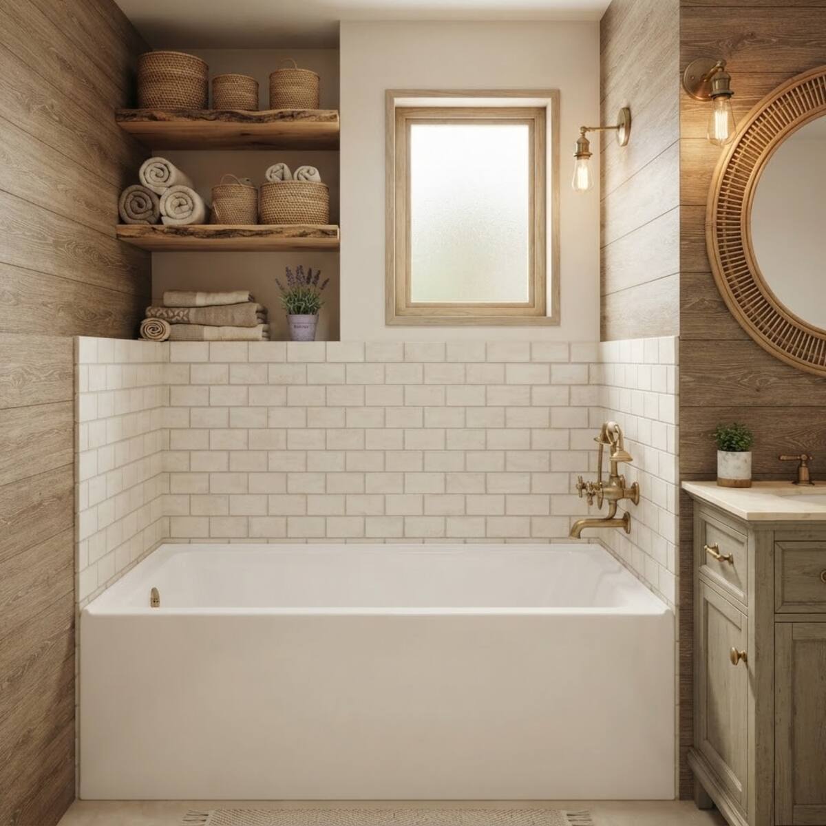 Alt View 2. Loheer - Loheer 54 x 32 Inch Acrylic Alcove Soaking Bathtub with Apron Front Left Drain White - Glossy White.