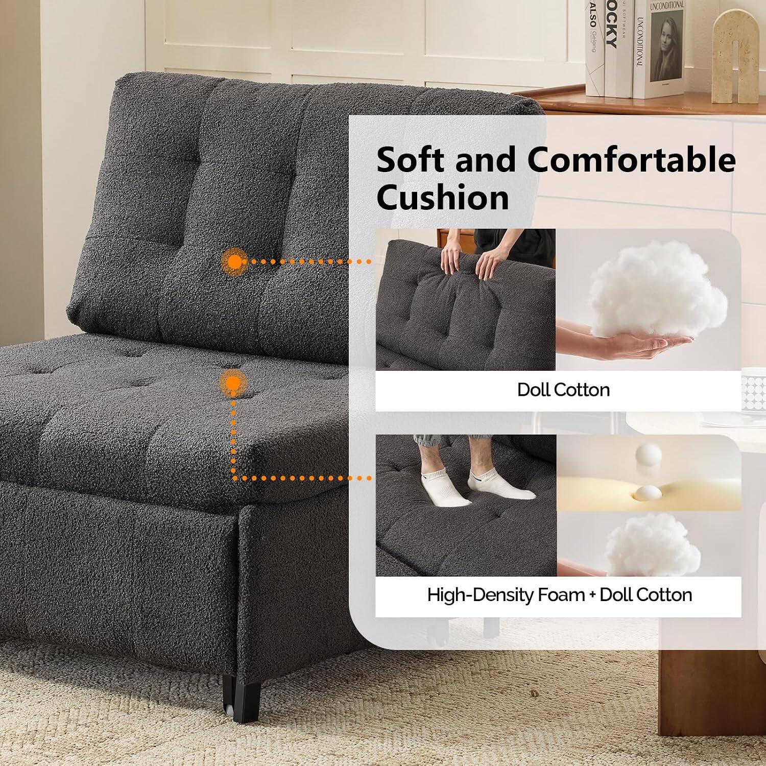 ALSO BUBO OCKY ...... UNCONDITIONAL Soft and Comfortable Cushion  
Doll Cotton High-Density Foam + Doll Cotton