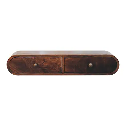 Front. Artisan Furniture - Wall Mounted California Walnut Console Table - california walnut.