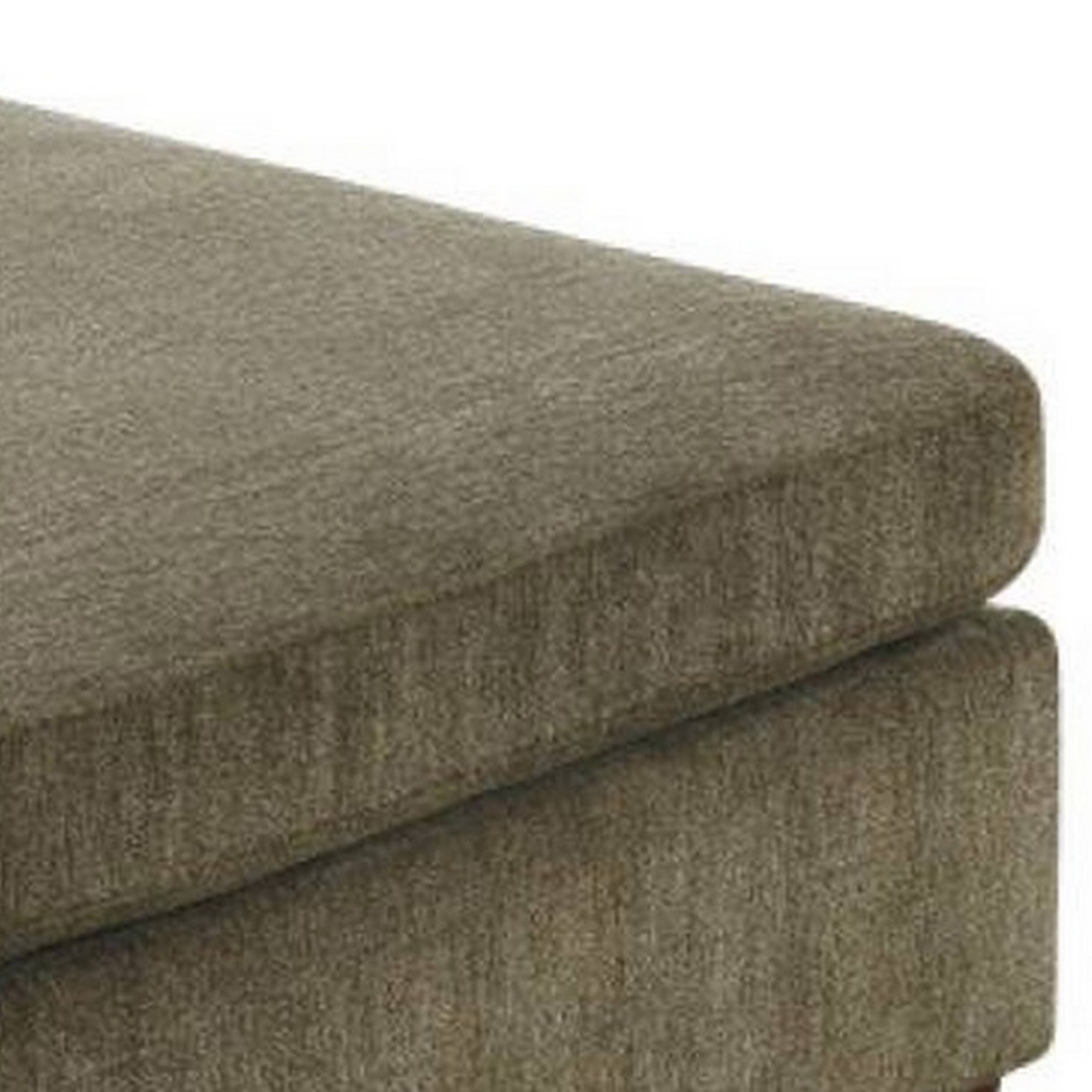 Alt View 3. Manhattan Lane - 37 Inches Fabric Upholstered Wooden Ottoman - Brown.