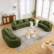 Alt View 6. KERDOM - 80" Curved Loveseat for Small Space, Modern Teddy Sofa Couch with 3 Pillows for Apartment, Bedroom, No Assembly Required - Green.
