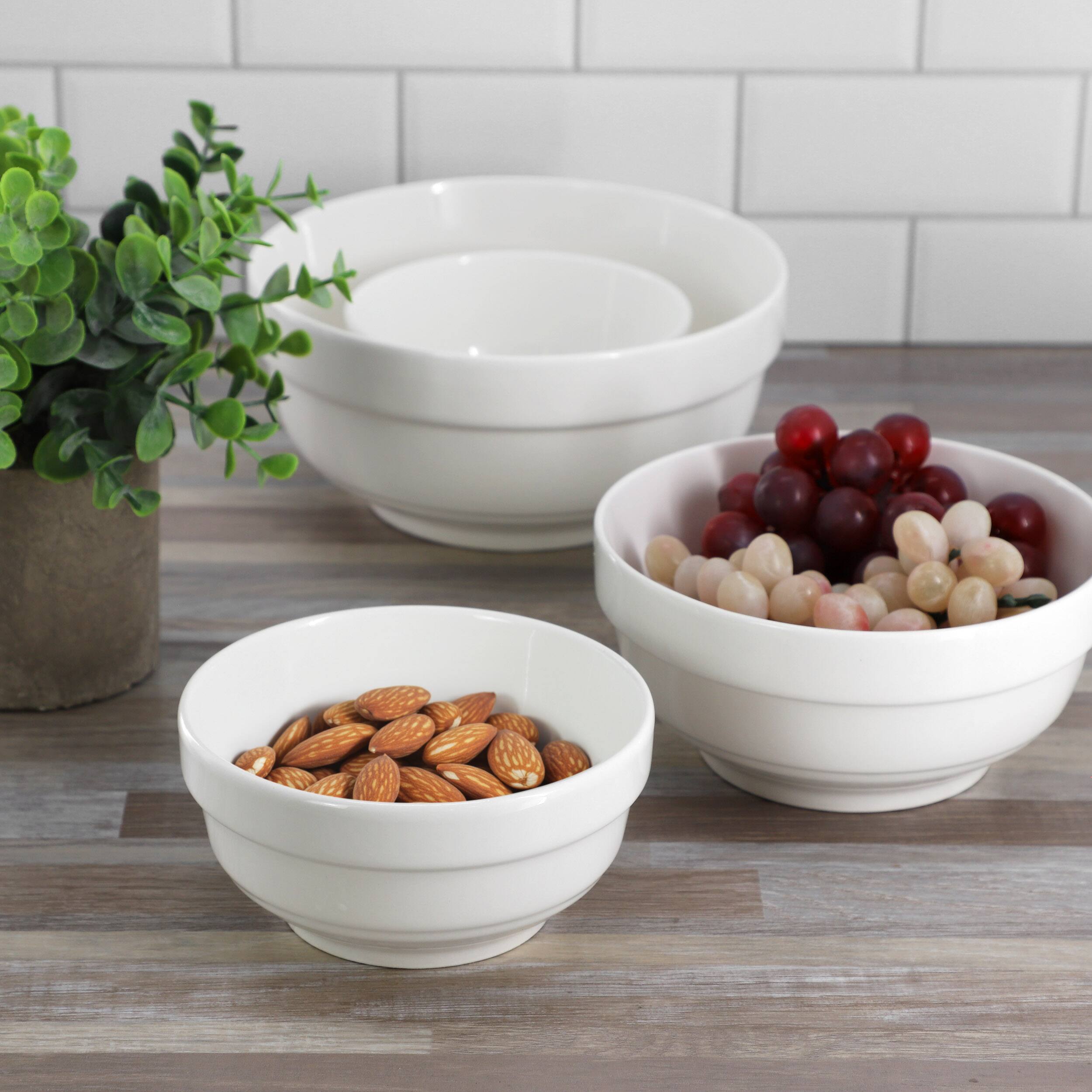 Alt View 2. Gibson - Gibson Home Great Essentials 4 Piece Fine Ceramic Serving Bowl Set in White - White.