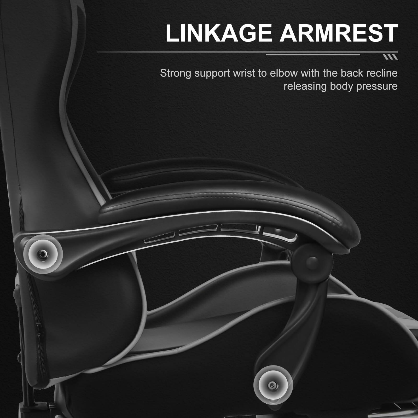 LINKAGE ARMREST

Strong support wrist to elbow with the back recline releasing body pressure