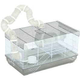 Pawhut - Animal Cage for Gerbil or Dwarf Hamster w/ Tubes, Exercise Wheel, Food Dish, Water Bottle