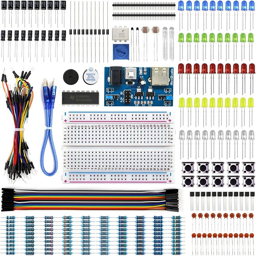 ACJPR - Electronics Basic Kit, Power Supply, Breadboard, 300+ Components for Projects