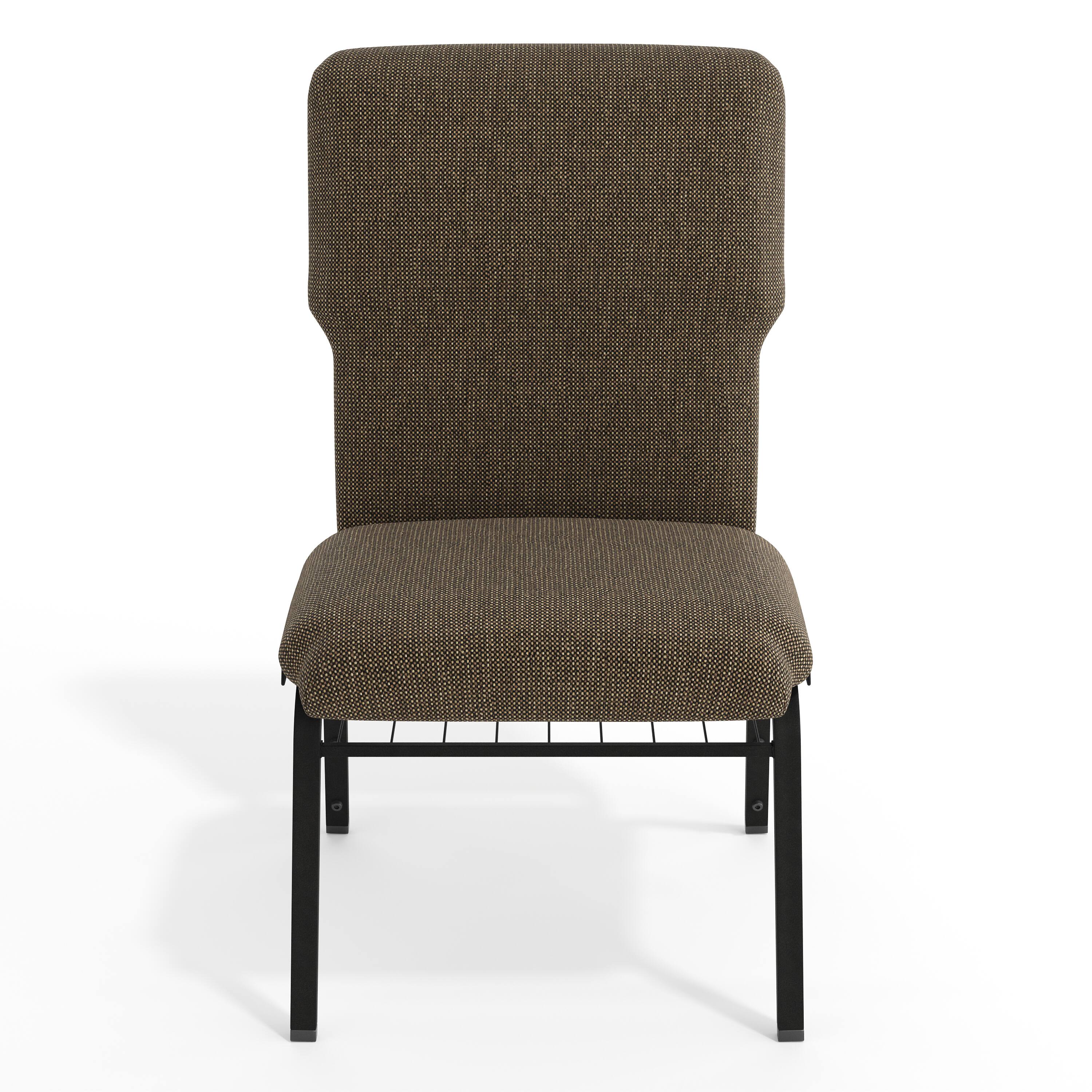 Alt View 9. Emma + Oliver - Discount Church Chair - 21 in. Wide - Jute Fabric/Black Frame.
