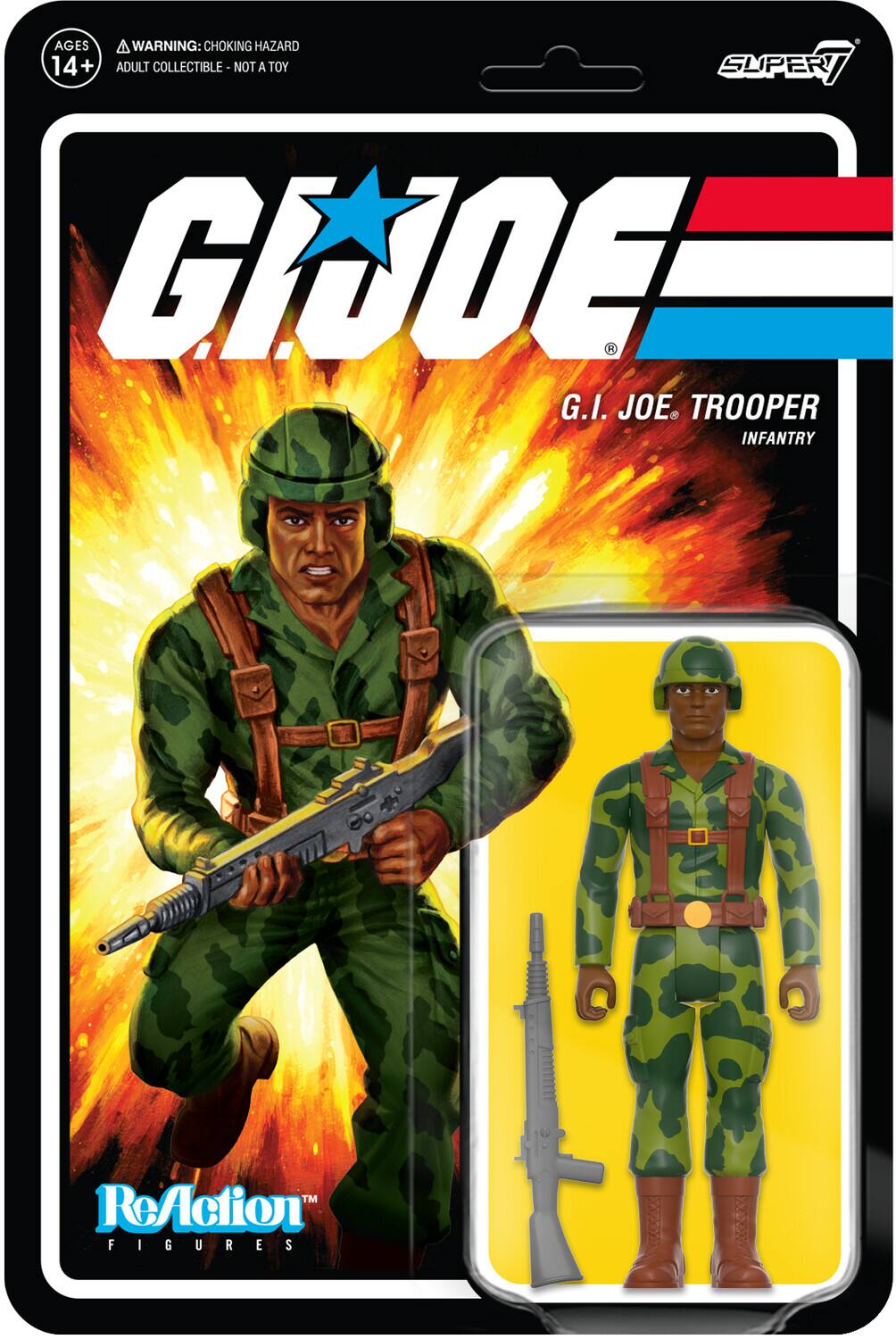 Super7 - G.I. Joe Reaction Wave 4 - Trooper Clean Shaven (Brown) - Multicolor