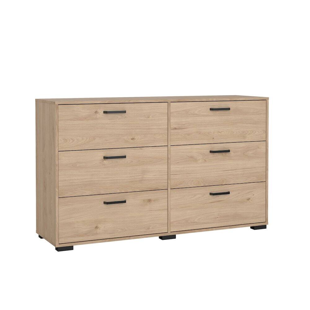 Back. Tvilum - Sofia 6 Drawer Double Dresser, Jackson Hickory - Brown.